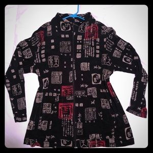 🌹Asian Inspired Slinky Zip Up Sweater🐲